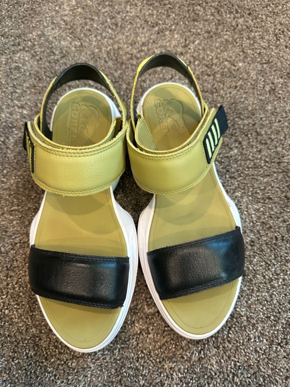 Sorel Kinetic Impact YStrap High Sandal Chartreuse Black Size 7.5 Sport Gorpcore - Picture 2 of 6